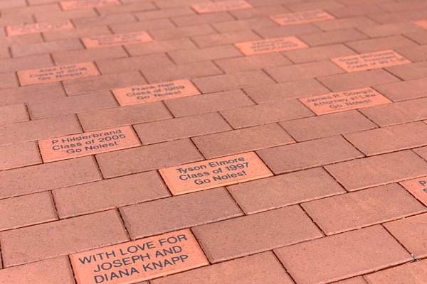 Brick sidewalk as example of the FSU PC Brick Program